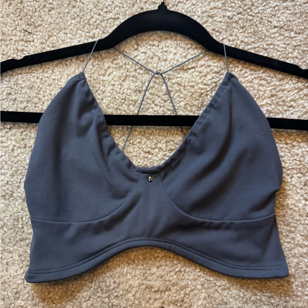 Joah Brown strappy crop tank in “Navy”